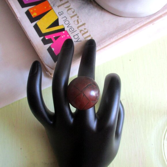 Totally Mid Century Modern Mod 60s 70s Look Large Button Statement Ring! Jewelry - Picture 7 of 11